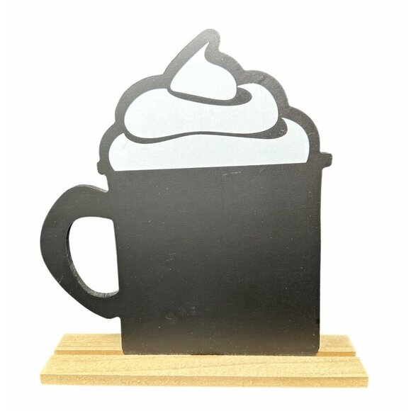 Peppermint Hot Cocoa Cup Sign 9in Double Side Chalkboard Decor Christmas Holiday - Picture 6 of 9